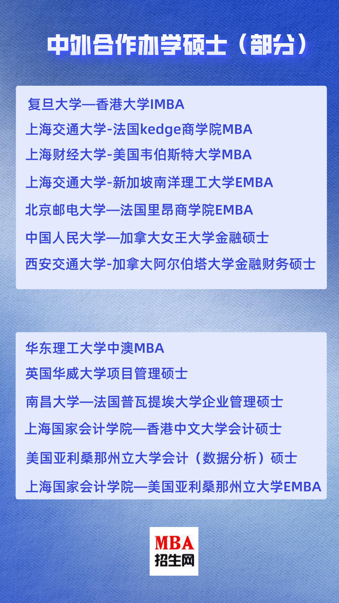 2024最新中外合作辦學碩士